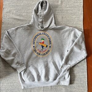 Bethpage State Park Black Course Gray Hoodie Sweatshirt Medium